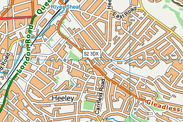 S2 3DX map - OS VectorMap District (Ordnance Survey)