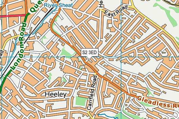 S2 3ED map - OS VectorMap District (Ordnance Survey)