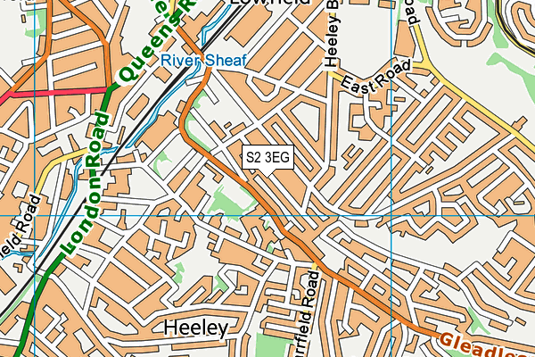 S2 3EG map - OS VectorMap District (Ordnance Survey)