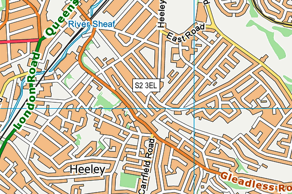 S2 3EL map - OS VectorMap District (Ordnance Survey)
