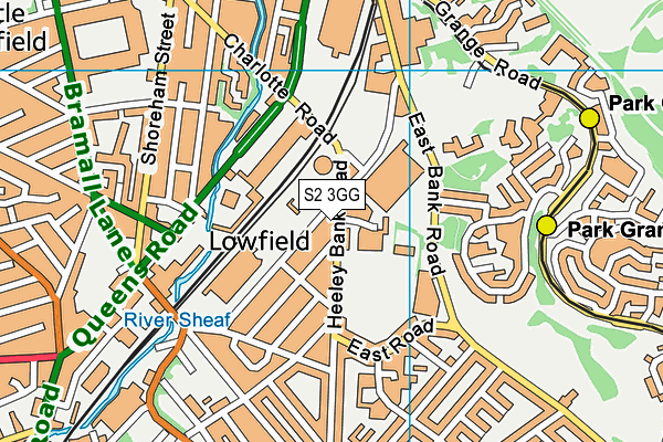 S2 3GG map - OS VectorMap District (Ordnance Survey)