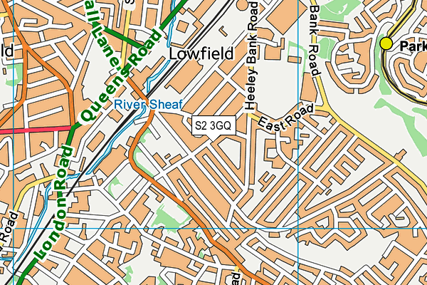 S2 3GQ map - OS VectorMap District (Ordnance Survey)