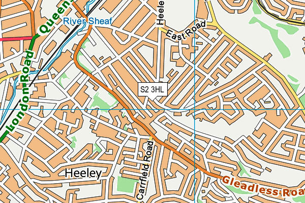 S2 3HL map - OS VectorMap District (Ordnance Survey)