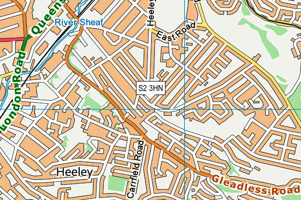 S2 3HN map - OS VectorMap District (Ordnance Survey)