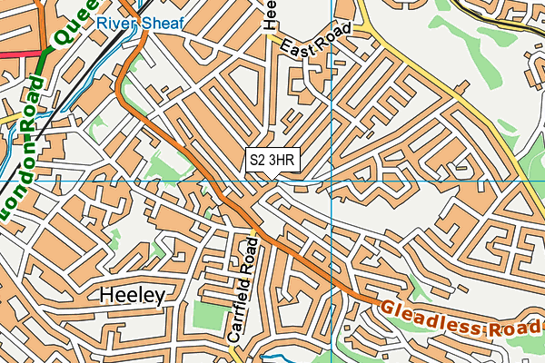 S2 3HR map - OS VectorMap District (Ordnance Survey)