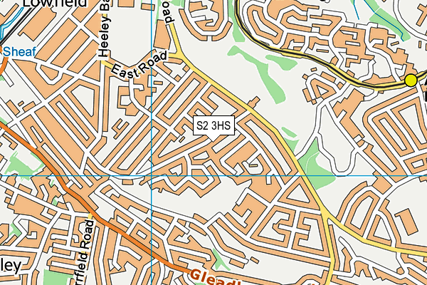 S2 3HS map - OS VectorMap District (Ordnance Survey)
