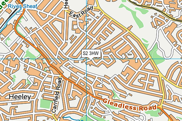 S2 3HW map - OS VectorMap District (Ordnance Survey)