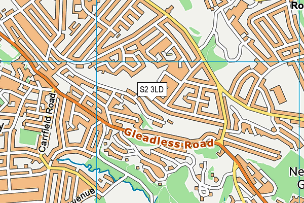 S2 3LD map - OS VectorMap District (Ordnance Survey)