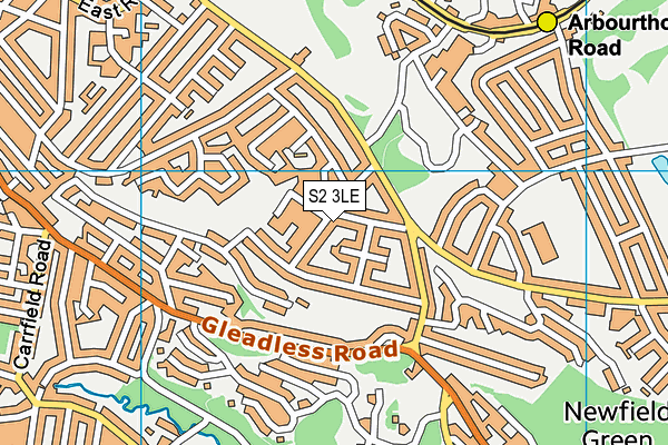 S2 3LE map - OS VectorMap District (Ordnance Survey)