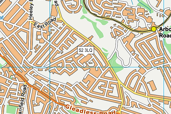 S2 3LQ map - OS VectorMap District (Ordnance Survey)