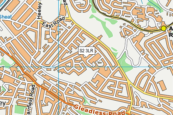 S2 3LR map - OS VectorMap District (Ordnance Survey)