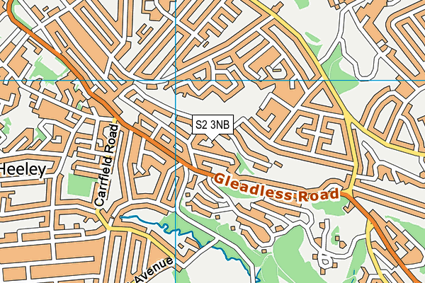 S2 3NB map - OS VectorMap District (Ordnance Survey)