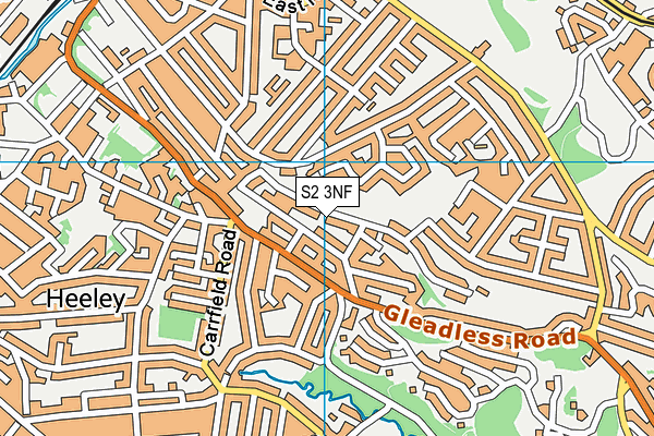 S2 3NF map - OS VectorMap District (Ordnance Survey)