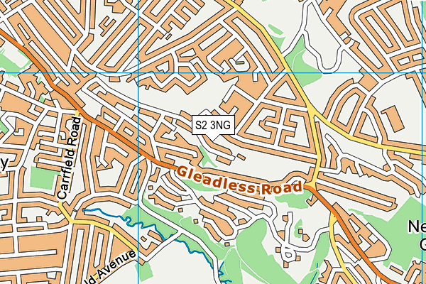 S2 3NG map - OS VectorMap District (Ordnance Survey)