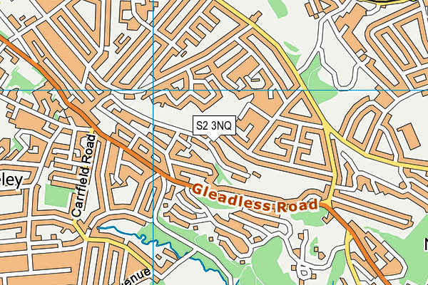 S2 3NQ map - OS VectorMap District (Ordnance Survey)