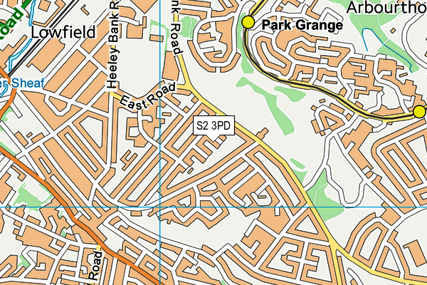 S2 3PD map - OS VectorMap District (Ordnance Survey)