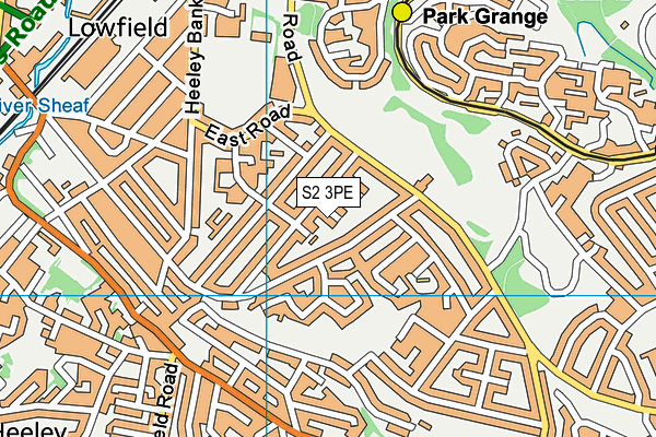 S2 3PE map - OS VectorMap District (Ordnance Survey)