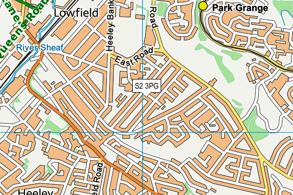 S2 3PG map - OS VectorMap District (Ordnance Survey)