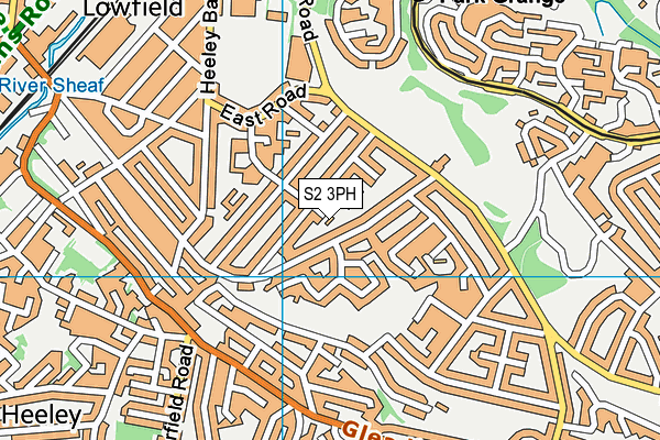 S2 3PH map - OS VectorMap District (Ordnance Survey)