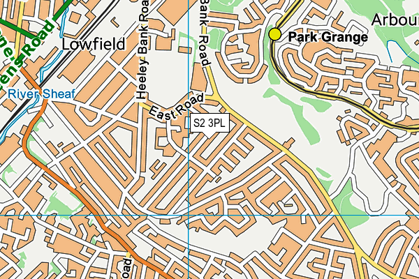 S2 3PL map - OS VectorMap District (Ordnance Survey)