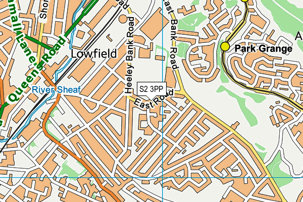 S2 3PP map - OS VectorMap District (Ordnance Survey)