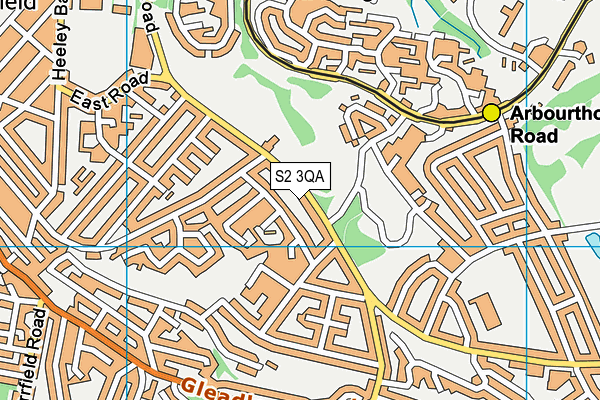 S2 3QA map - OS VectorMap District (Ordnance Survey)