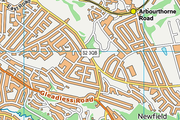 S2 3QB map - OS VectorMap District (Ordnance Survey)