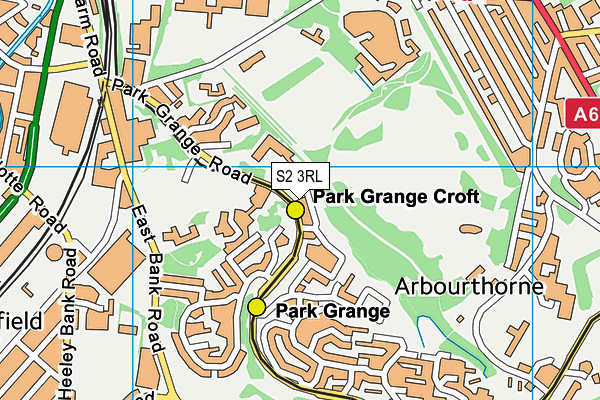 S2 3RL map - OS VectorMap District (Ordnance Survey)