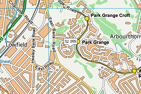 S2 3RN map - OS VectorMap District (Ordnance Survey)