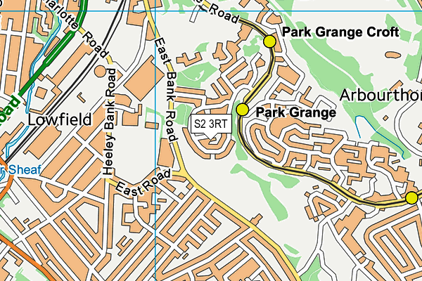 S2 3RT map - OS VectorMap District (Ordnance Survey)