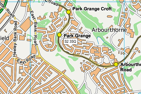 S2 3SQ map - OS VectorMap District (Ordnance Survey)