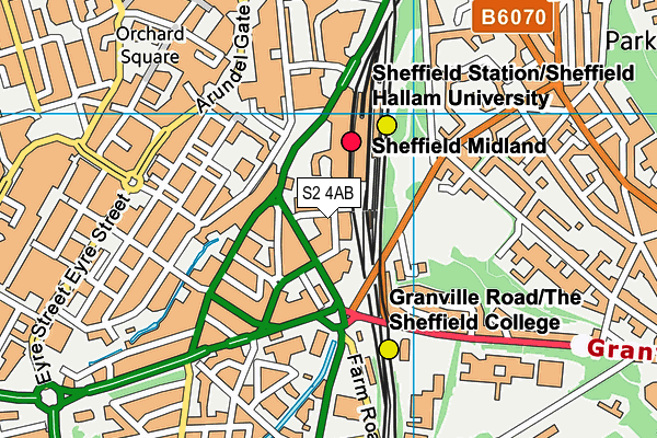 S2 4AB map - OS VectorMap District (Ordnance Survey)