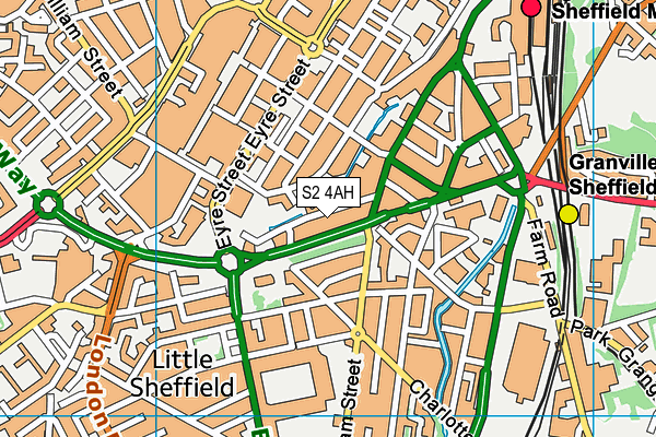 S2 4AH map - OS VectorMap District (Ordnance Survey)