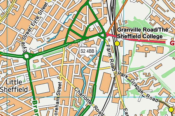 S2 4BB map - OS VectorMap District (Ordnance Survey)