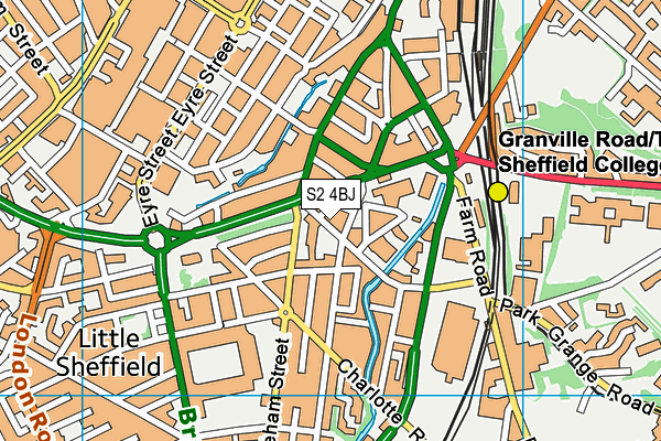 S2 4BJ map - OS VectorMap District (Ordnance Survey)