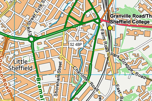 S2 4BP map - OS VectorMap District (Ordnance Survey)