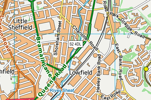 S2 4DL map - OS VectorMap District (Ordnance Survey)