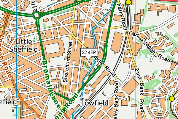 S2 4EP map - OS VectorMap District (Ordnance Survey)