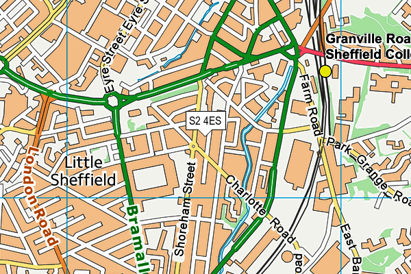 S2 4ES map - OS VectorMap District (Ordnance Survey)