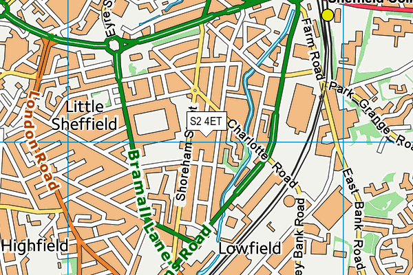 S2 4ET map - OS VectorMap District (Ordnance Survey)