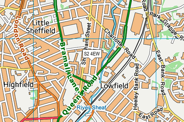 S2 4EW map - OS VectorMap District (Ordnance Survey)