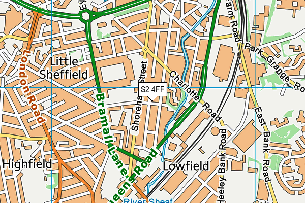 S2 4FF map - OS VectorMap District (Ordnance Survey)
