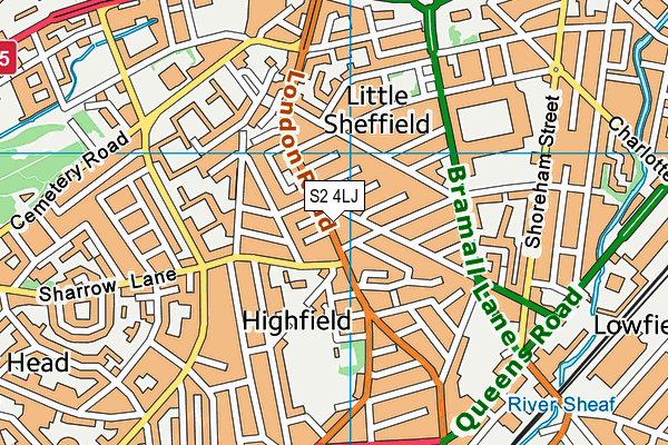 S2 4LJ map - OS VectorMap District (Ordnance Survey)