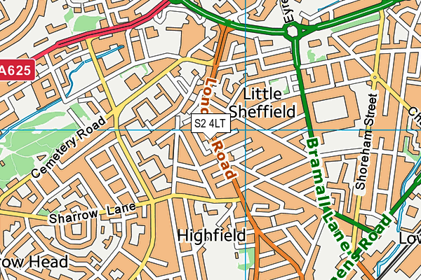 S2 4LT map - OS VectorMap District (Ordnance Survey)