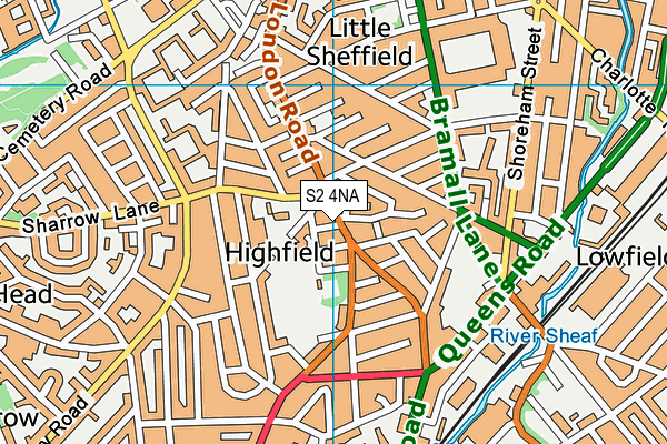 S2 4NA map - OS VectorMap District (Ordnance Survey)