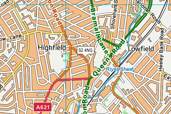 S2 4NG map - OS VectorMap District (Ordnance Survey)