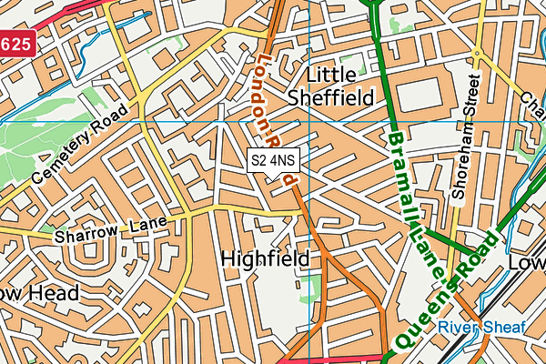 S2 4NS map - OS VectorMap District (Ordnance Survey)