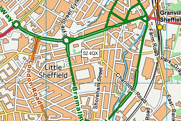 S2 4QX map - OS VectorMap District (Ordnance Survey)