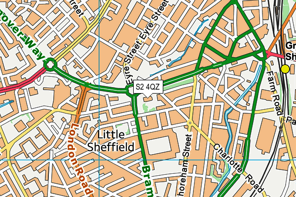 S2 4QZ map - OS VectorMap District (Ordnance Survey)