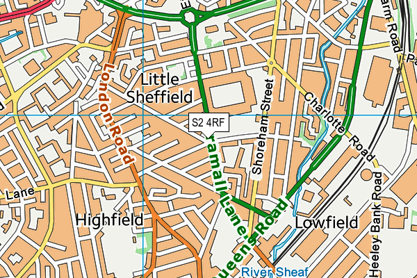 S2 4RF map - OS VectorMap District (Ordnance Survey)